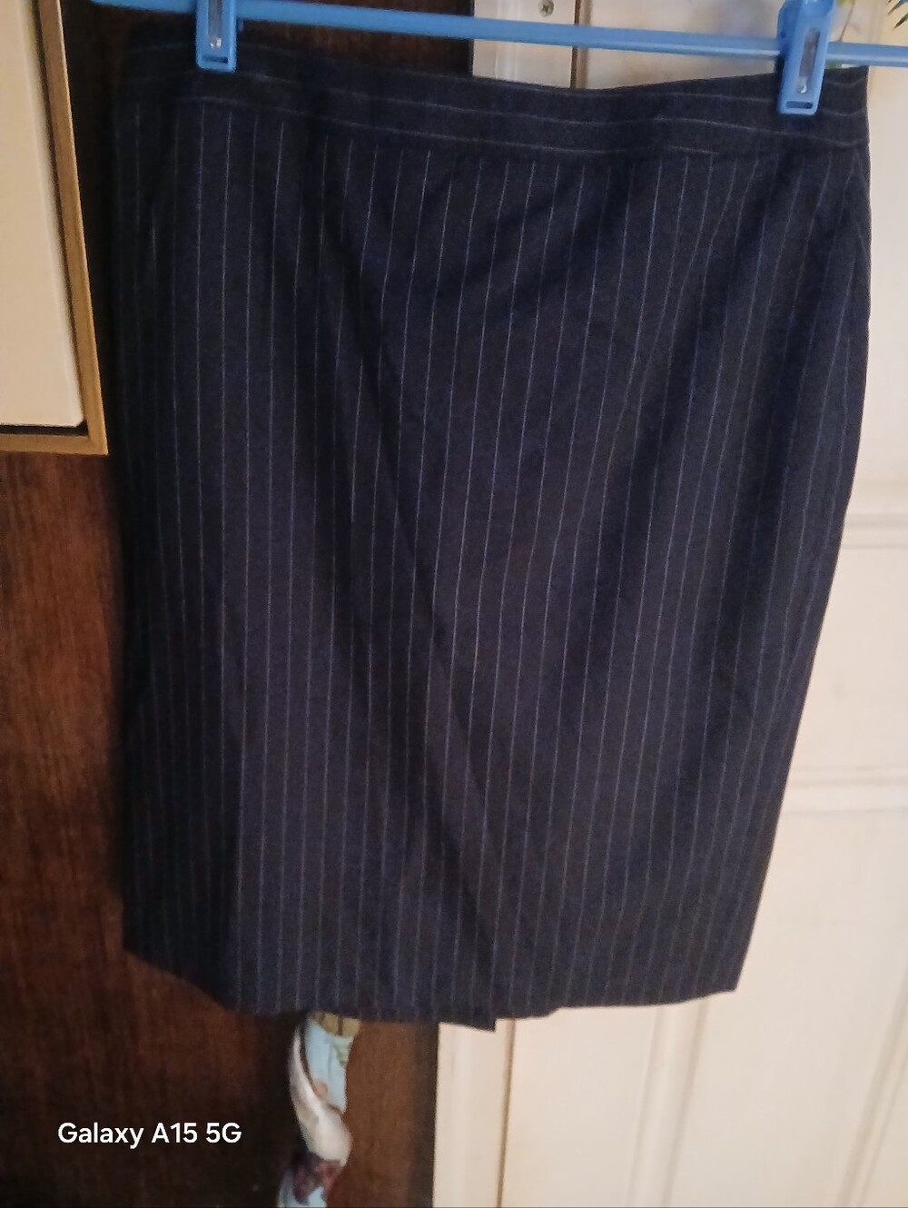Brooks Brothers Navy Pinstripe Pencil Skirt